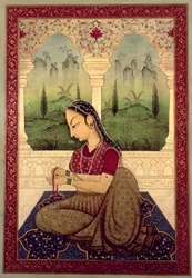 Lady Making a Garland